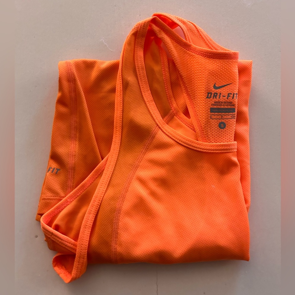 Nike dri-fit orange tank top size small